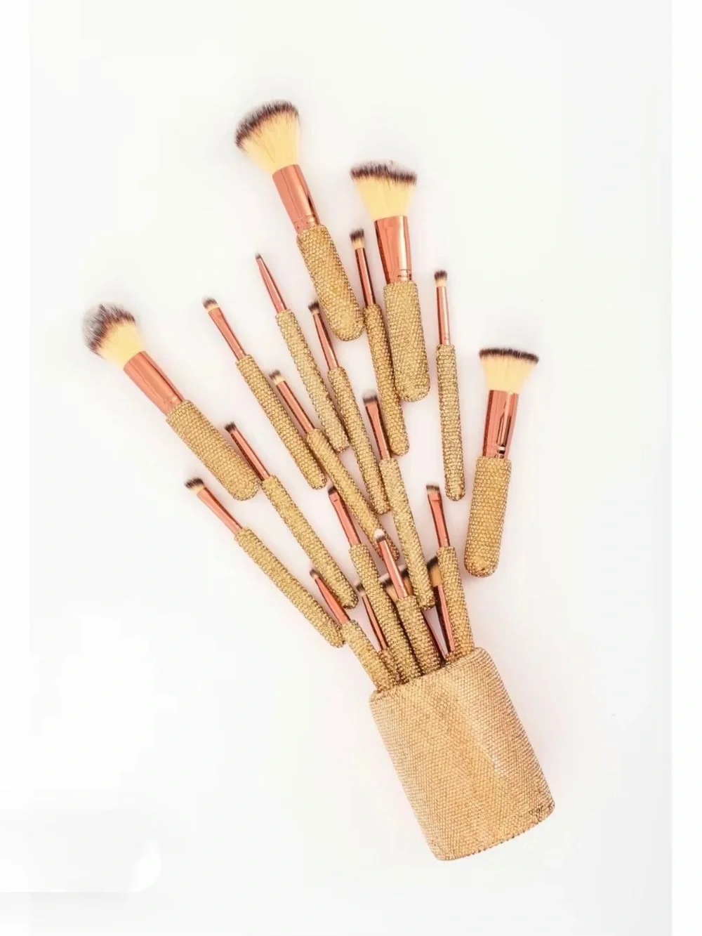 26-Piece Rose Gold Makeup Brush Set with Case